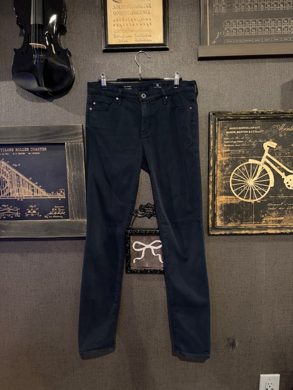 AG Adriano Goldschmied Straight Leg Pants in Dark Navy